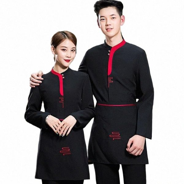 uniforme de garçom de restaurante chinês para mulher hotela bom serviço waitr uniforme maco