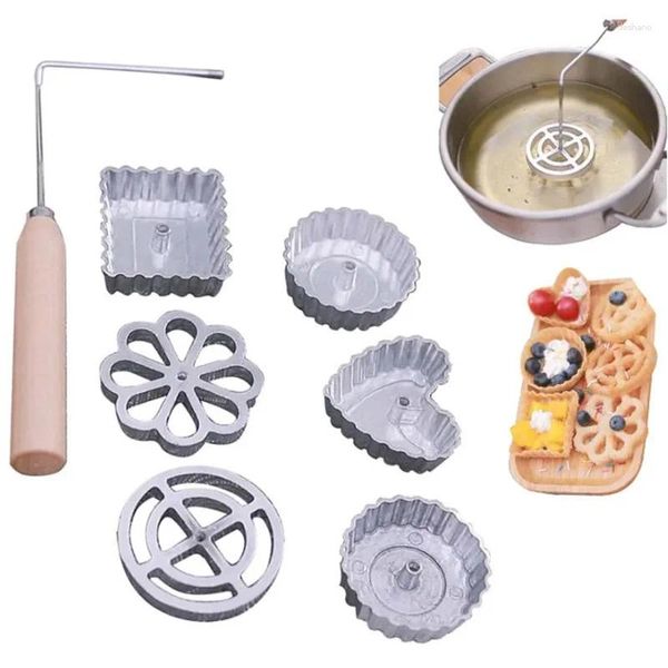 Strumenti di cottura In lega di alluminio Cucchiaio antiaderente Stampo per frittura Rosetta Biscotto Waffle Torta Stampi per anelli Carota tagliuzzata Gadget da cucina