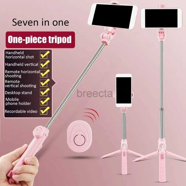 Selfie Monopods Bluetooth Selfie Stick Roreta 3 em 1 Mini Tripé Dobrável Sem Fio Monopé Expansível com Controle Remoto para iPhone IOS Android 24329