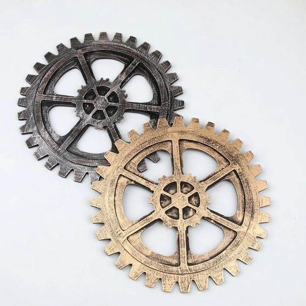 1pc Retro Industrial Wood Gear Steampunk Home Wall Decor Art Craft Plaque Ornament 2 Größen Dekoration Zubehör JL 289 240401