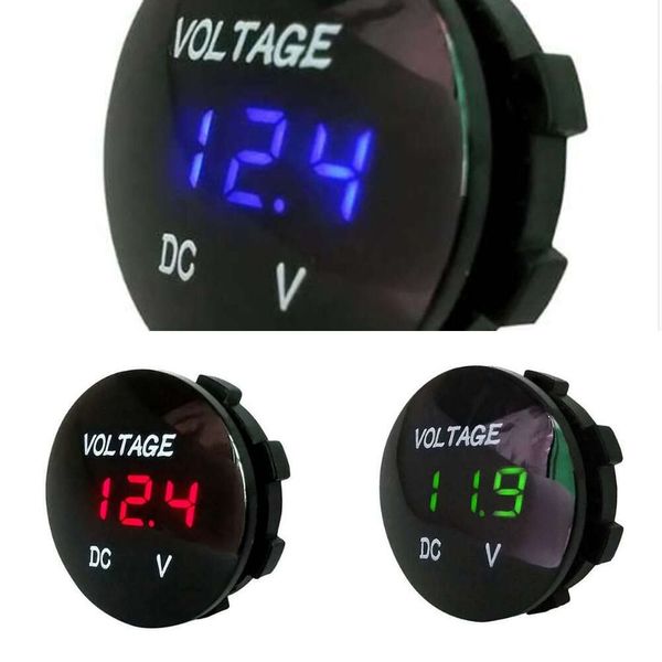 Atualizar redondo à prova d' água carro barco carro motocicleta DC5V-48V painel led mini volt digital medidor de tensão testador monitor display voltímetro