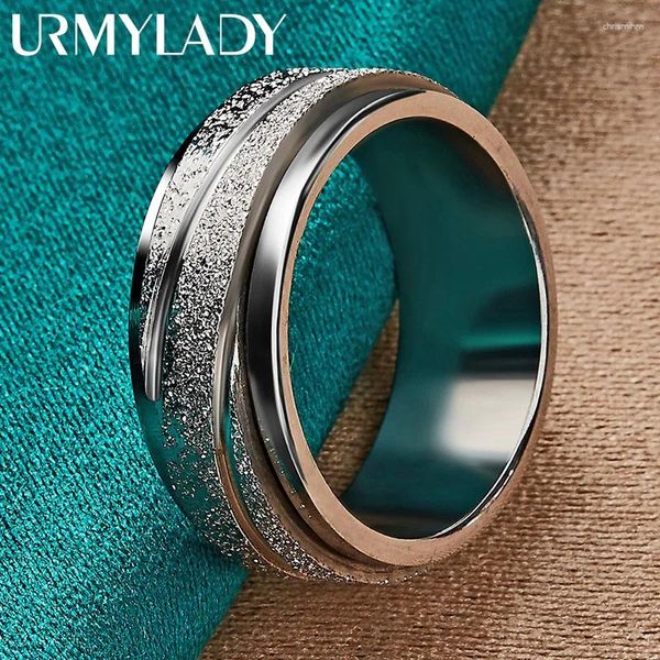 Anéis de Cluster Urmylady 925 Sterling Silver Retro Rodada 7-10 # Anel para Mulheres Homens Casamento Noivado Festa Moda Charme Jóias