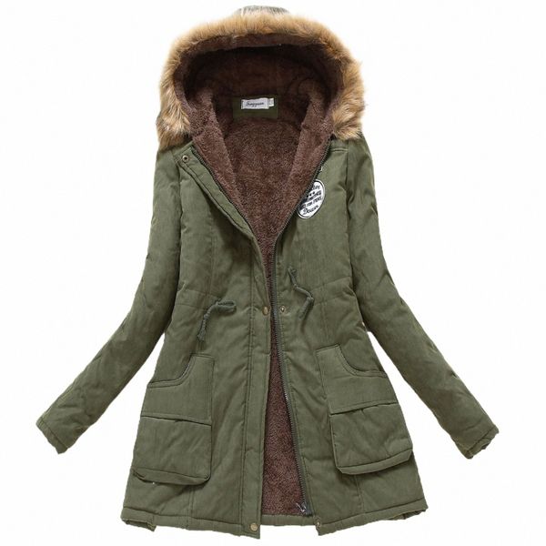 Inverno parka feminino casaco feminino casual outwear militar com capuz casaco de pele para baixo jaquetas casaco de inverno para o sexo feminino 678 n1ha #