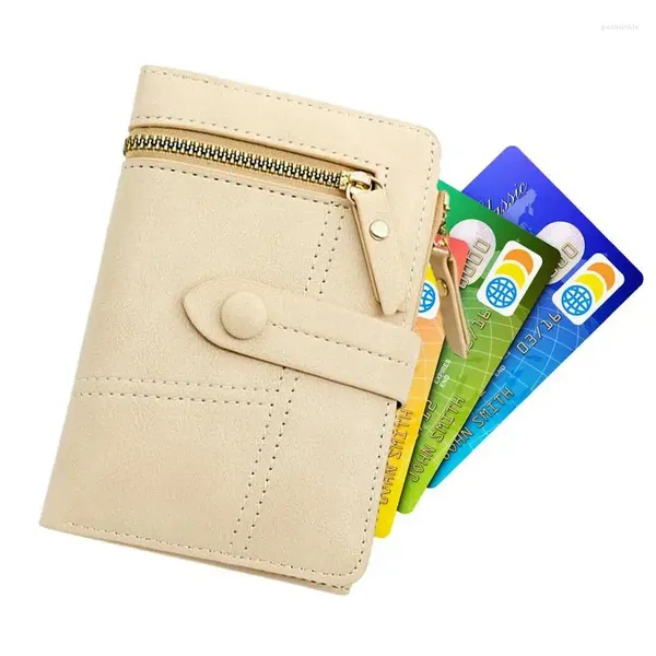 Borse portaoggetti Portafoglio in pelle a tre ante Organizzatore di carte PU 8 slot Contanti per viaggi Lavoro Shopping Tasca portamonete