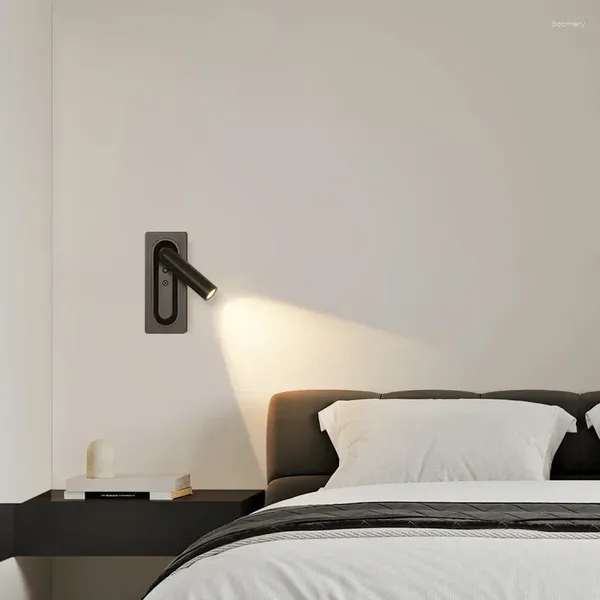 Lampada da parete Moderna luce a LED incorporata Faretto Sconce Illuminazione Soggiorno Camera da letto Comodino Angolo regolabile Corridoio corridoio