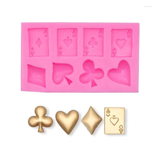 Stampi da forno Aces Poker Stampo in silicone Sugarcraft Fondente Gumpaste Stampo per cioccolato Cupcake Topper Strumenti per decorare torte fai da te