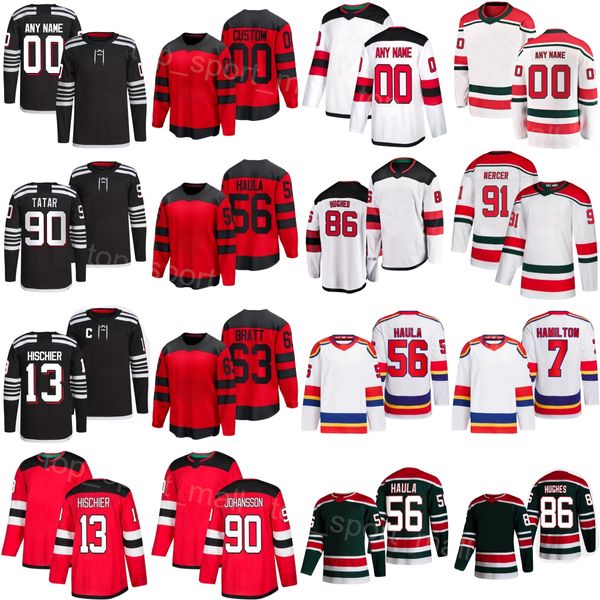 Uomo Bambino Donna 2024 Stadium Series Hockey 86 Jack Hughes Jersey 13 Nico Hischier 7 Dougie Hamilton 63 Jesper Bratt 91 Dawson Mercer 90 Tomas Tatar 56 Erik Haula Stitch