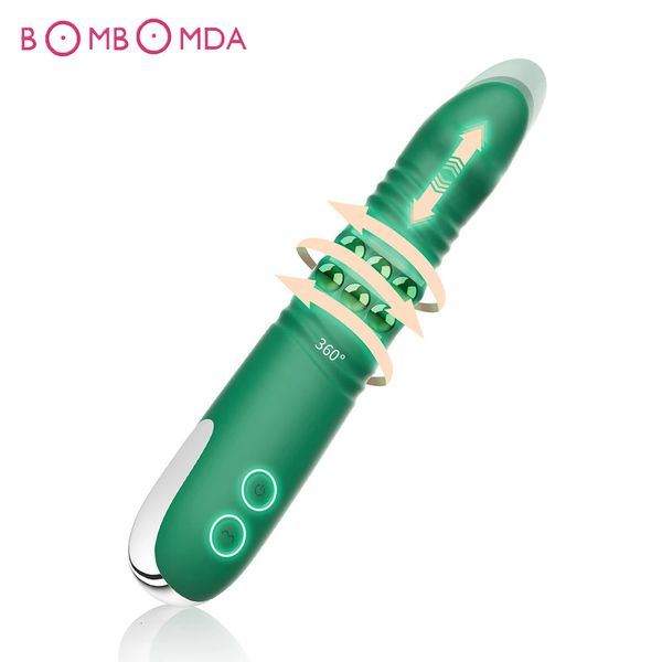 Vibratore per vibratore per donne Rotante telescopico con spinta del pene Vagina G Spot Massaggio per clitoride Giocattolo del sesso 240320