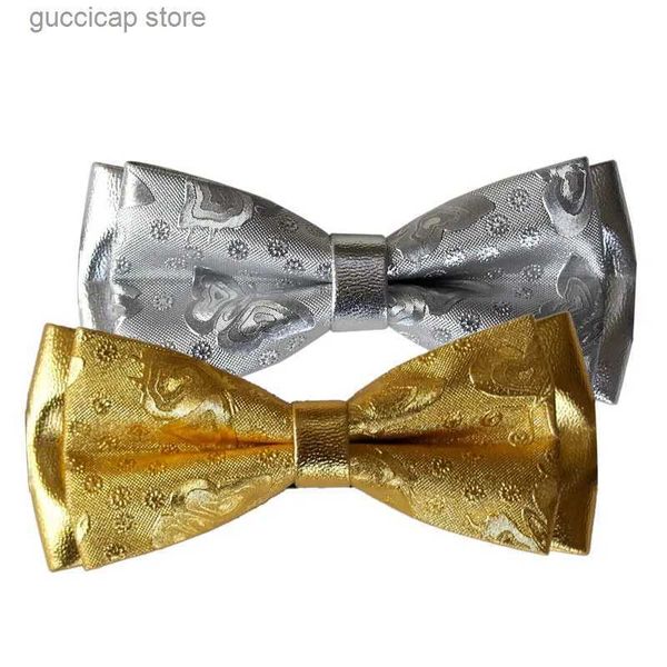 Arco laços high-end laço de ouro para casamento negócios banquete terno camisa acessórios moda noivo bowtie homens jóias presentes y240329