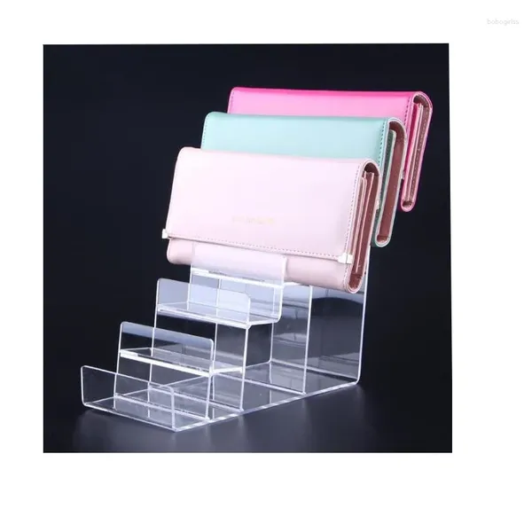 Haken 6 Schichten Brieftasche Display Stand Hochwertige Acryl Geldbörse Rack Uhr Brille Telefon Nagellack Kosmetik Halter