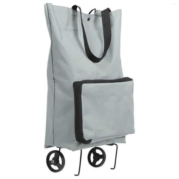 Aufbewahrungstaschen Tragbare Einkaufsschleppertasche Zusammenklappbare Waggons Einkaufswagen Lebensmittelwagen Einkaufstasche Stoffräder Faltbar mit Für