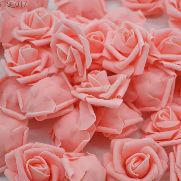 Flores decorativas grinaldas barato 20 pcs espuma multicolor rosa flor cabeça artificial rosa buquê artesanal casamento decoração de casa festiva festa scrapbookl2403