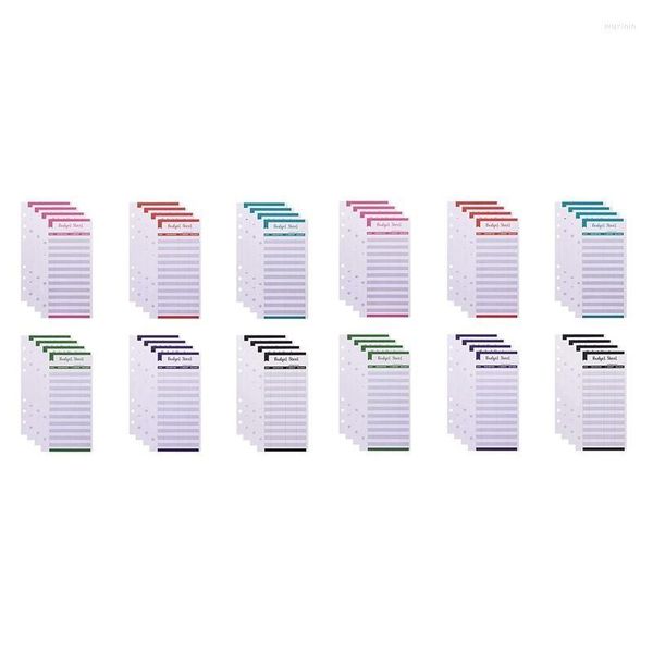 Envoltório de presente Despesa Rastreador Orçamento Folhas com Buraco 48 Pcs Folha Solta Dinheiro Dinheiro Envelope para A6 Binder Carteira Bolsos Planejador Drop Deli Dhfa5