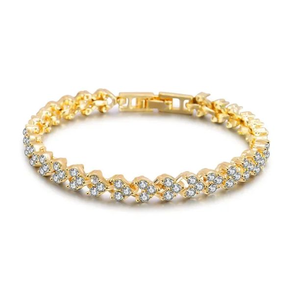 Designer de luxo jóias europeu e americano romano cristal pulseira feminina moda coração pulseira strass pulseira diamante frete grátis