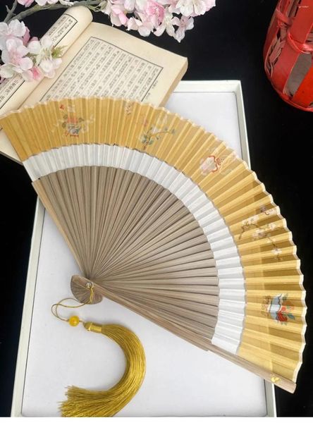 Estatuetas decorativas ventilador dobrável feminino verão combinando cheongsam roupas de dança mão produtos domésticos casamento chinês