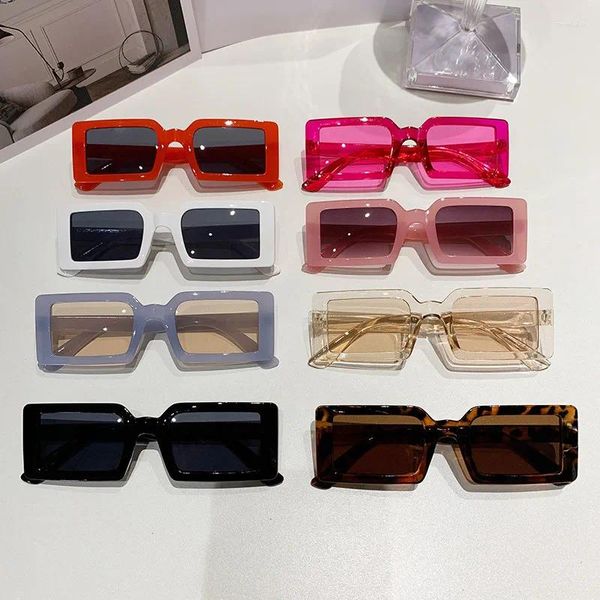 Óculos de sol vintage pequeno quadro quadrado marca feminina designer geléia cor óculos de sol feminino viagem óculos uv400