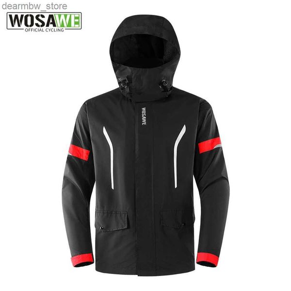 Jaquetas de ciclismo Wosawe impermeável ciclismo jaqueta de chuva com capuz windbreaker impermeável mtb bicicleta vento casaco leve estrada bicicleta jaqueta capa de chuva24329