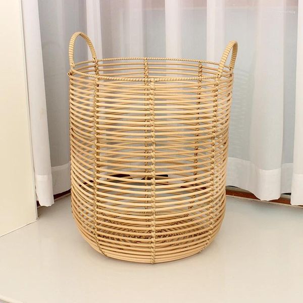 Sacchetti per la biancheria Cesto portaoggetti in rattan di grande capacità Cesto per vestiti domestici sporchi e minimalisti moderni