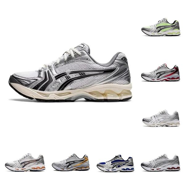 2024 Designer Freizeitschuhe Sportschuh Gel Kayano14 Trainer Leder Schwarz Silber Low Top Retro Athletic Top Designer Herren Damen Laufschuh Sneakers US 36-46