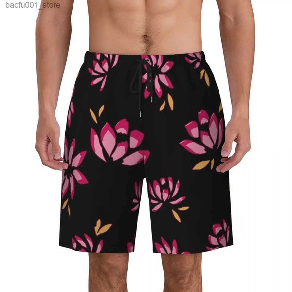 Shorts masculinos flor impressão k-kates ginásio shorts verão moda s-espadas y2k vintage praia shorts mens correndo secagem rápida calças de praia personalizadas q240329