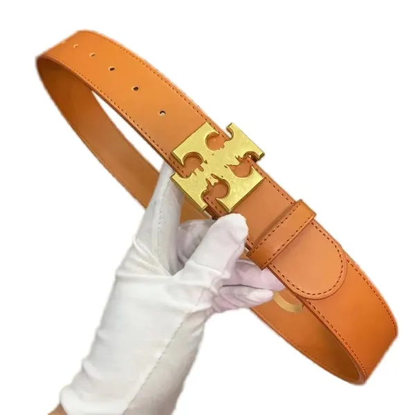 Cintura da donna di design placcato oro con fibbia geometrica cinture in pelle stile vintage cintura tinta unita cinture rosa arancione bianco nero opzionale ga0138 E4