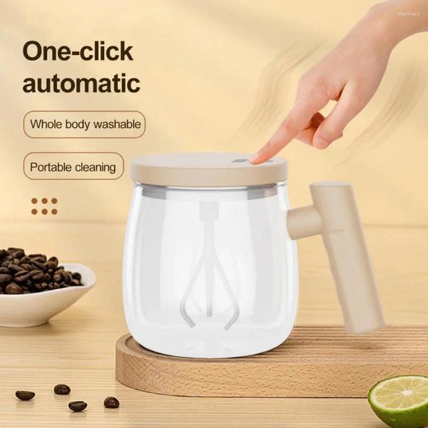 Weingläser, wasserdichter Design-Mixer, elektrische selbstrührende Kaffeetasse mit abnehmbarer Stange, schnelles Aufladen, auslaufsicher, hitzebeständig für hohe Temperaturen