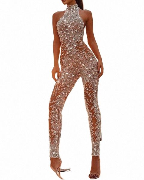 brzing Tuta per le donne Sleevel Party Evening Body Backl Mesh Tute Abbigliamento donna Traf Ropa Mujer Tute x6Yr #