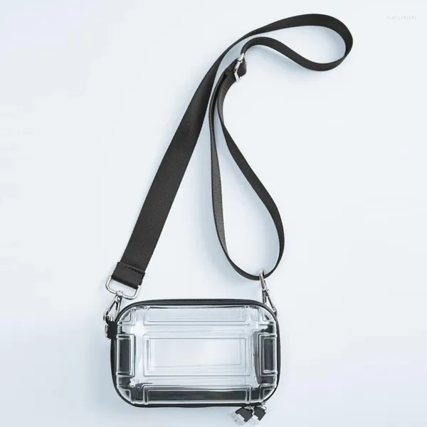 Kosmetiktaschen Weibliche Crossbaody Tasche Transparent PC Design Koffer Reißverschluss Schulter Messenger Wash Mini Make-up