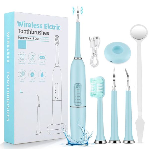 Ультразвуковой электрический инструмент для чистки зубов, отбеливание зубов, зубная щетка, индукционная зарядка, очиститель зубов, средство для удаления зубного камня 240329
