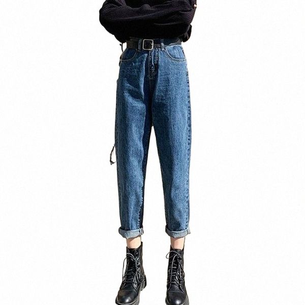 Outono inverno mulheres jeans jeans fi y2k jeans cintura alta reta lg calças jeans slim solto calças joker para mulheres 75nd #