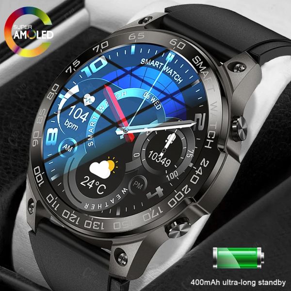 2023 Nuovo IP68 Nuoto Impermeabile Uomo Smart Watch Schermo Mostra sempre il tempo 400MAh Batteria di grandi dimensioni NFC Bluetooth Chiama Smartwatch Uomo