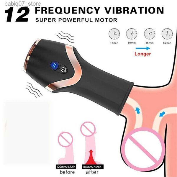 Altri articoli per il massaggio Glande Training 12 frequenze vibratore tazza per masturbazione del pene ricarica USB gallo booster pompa attrezzatura negozio di giocattoli del sesso Q240329