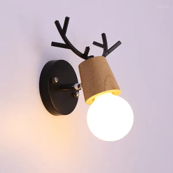 Lâmpada de parede moderna e27 quarto lâmpadas cabeceira sala estar teto corredor antler luz decoração luminária