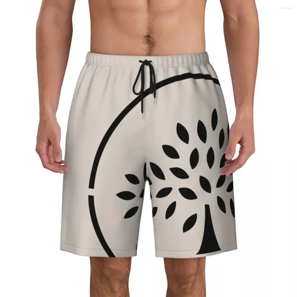 Shorts masculinos árvore abstrata k-kates board verão simples luxo s-espadas clássico praia homens esportes respirável troncos de natação personalizados