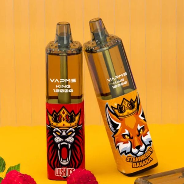 2024 Novo cigarro eletrônico descartável de fábrica original Vapme King 12000/12K Puffs Tipo-C Cartucho pré-preenchido 18 sabores vs Randm Bang Box Puff 15K Vape descartável