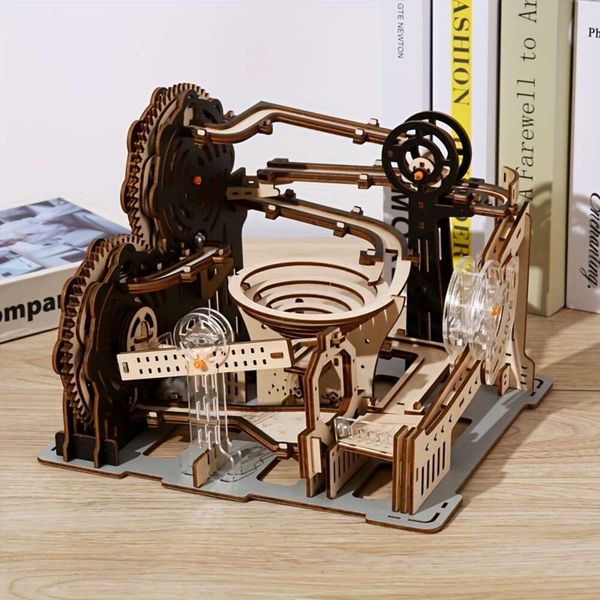 Neue 3D-dreidimensionale mechanische Strecke Ballbaugruppe Spielzeug für Erwachsene Handbuch DIY Holz Puzzle Modell Desktop Dekoration Bildung Kinderspielzeug Urlaub Party