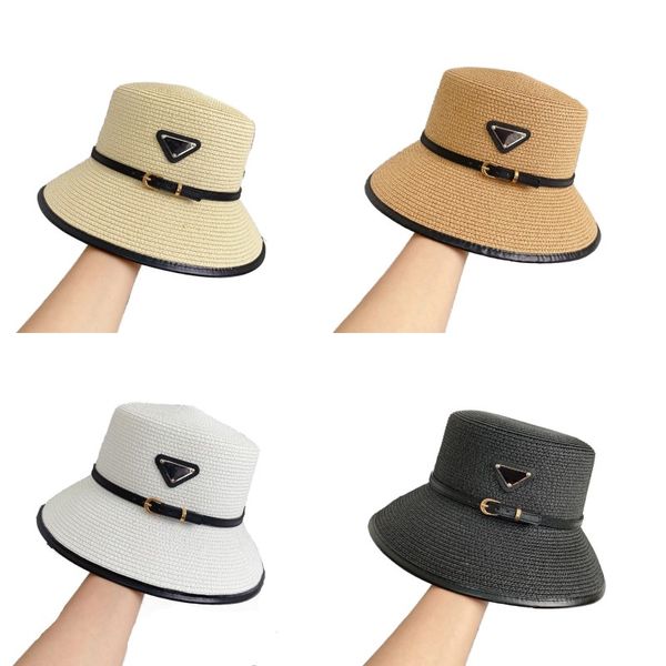 Cappelli lavorati a maglia da uomo accessori moda firmati tesa larga colore misto cappelli di paglia parasole sole impediscono cappello modello solido cappello da sole estate spiaggia ga0132 C4