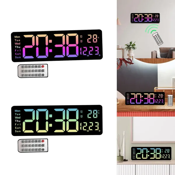 Relógios de parede Grande Relógio Eletrônico com Controle Remoto Data / Dia Timing Mute LED