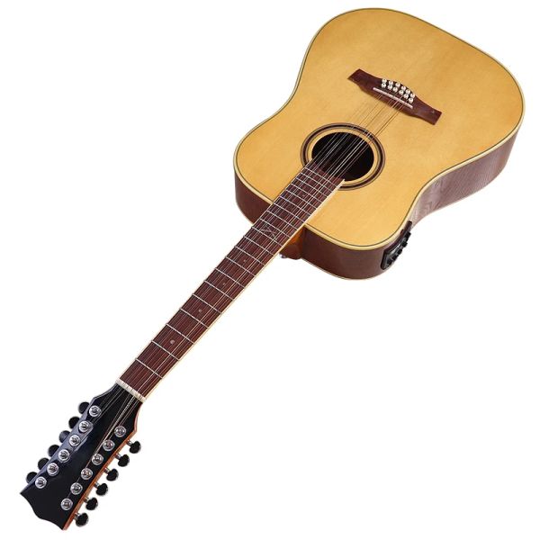 Gitarre rechte Hand 12 Saiten Gitarre Akustische E -Gitarre 41 -Zoll -Hochglanz -Folk -Gitarre mit Gitarren -Pickup