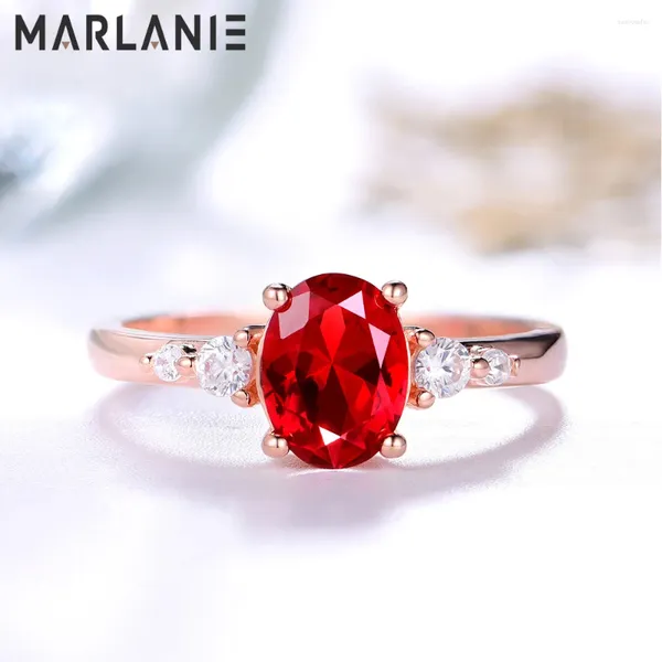 Anéis de Cluster Marlanie Genuine Garnet Ametista Citrino Peridot Azul Topázio 925 Sterling Silver para Mulheres Coloridas Gemstone Jóias