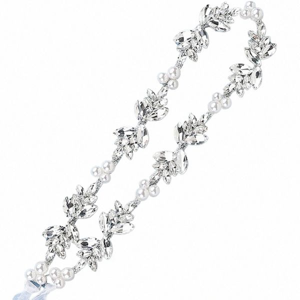 Cristallo Rhinestes Cintura da sposa Cinture da sposa di lusso S Bianco Avorio Champagne Ribb per le donne da sera Dr Sposa Gioielli B4mU #