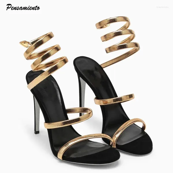 Sandalen Stern Stil Sexy Schmale Band Coiled-riemen Frauen Mode Sommer Stiletto High Heels Gladiator Party Prom Schuhe