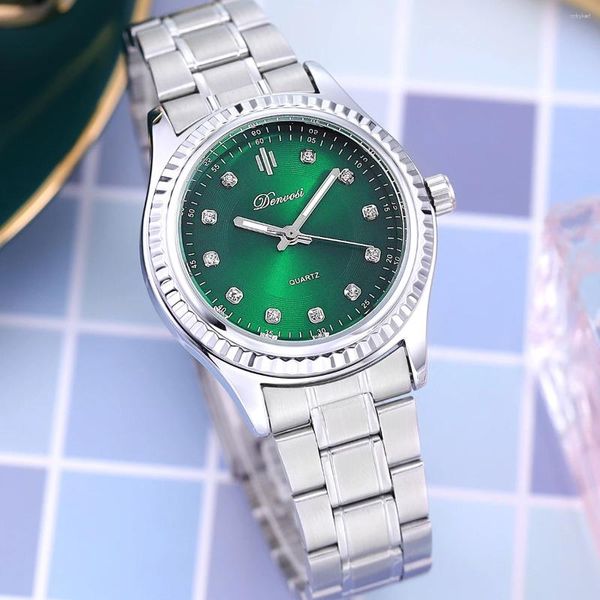 Orologi da polso 2024 uomo donna quadrante verde orologio meccanico automatico specchio in vetro zaffiro tutto acciaio regalo da donna