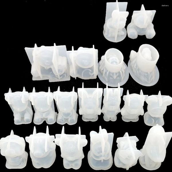 Moldes de cozimento Transparente Cavalo Resina Epóxi Molde de Silicone Urso Molde Animal Vela Artesanato Fazendo Forma Decoração M279