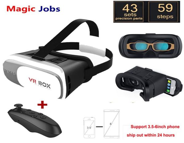 MagicJobs VR BOX 20 Gafas Google Cardboard Очки виртуальной реальности 3D VR для iPhone xiaomi 35 60-дюймовый смартфонBluetooth G6189979