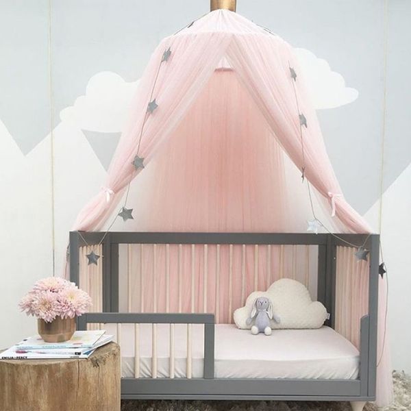 Cúpula redonda mosquiteiro dossel cortina cama tenda circular pendurado mosquiteiro decoração de casa cor sólida para crianças menina room267z