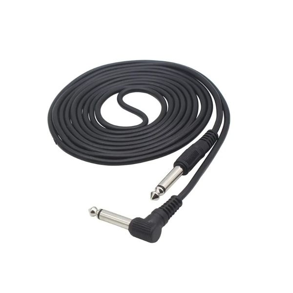 3 5 m/ 10 Fuß Instrumentengitarren-Audiokabel 1/4 Zoll 6,35 mm gerader auf rechtwinkligen Stecker, schwarze ABS-Ummantelung mit 3 Adaptern