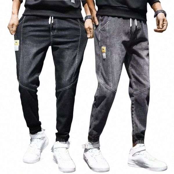 2024 primavera preto azul carga jeans homens streetwear denim jogger calças homens baggy harem jean calças plus size 5xl u9Ju #