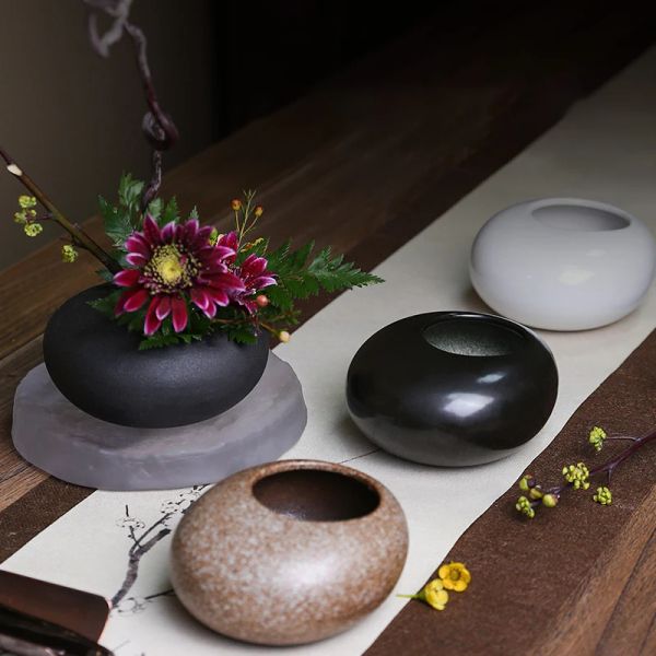 Filmler Seramik Küçük Su Damla Pot Vazo Cihazı Zen Çay Masası Masaüstü Japon Ikebana Çiçek Düzenlemesi Assesiller Seramik Araçlar