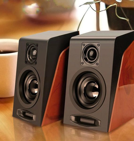 USB kablolu ahşap kombinasyon hoparlörleri bilgisayar hoparlörleri bas stereo müzik çalar subwoofer ses kutusu için pc telefonlar1473473